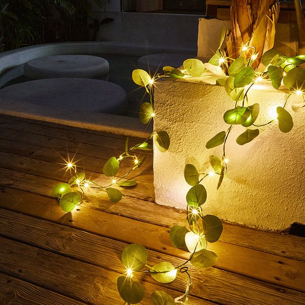 5 Meter Eucalyptus Leaf Vine LED String Light – 50 Warm Lights Battery Operated Fairy Light